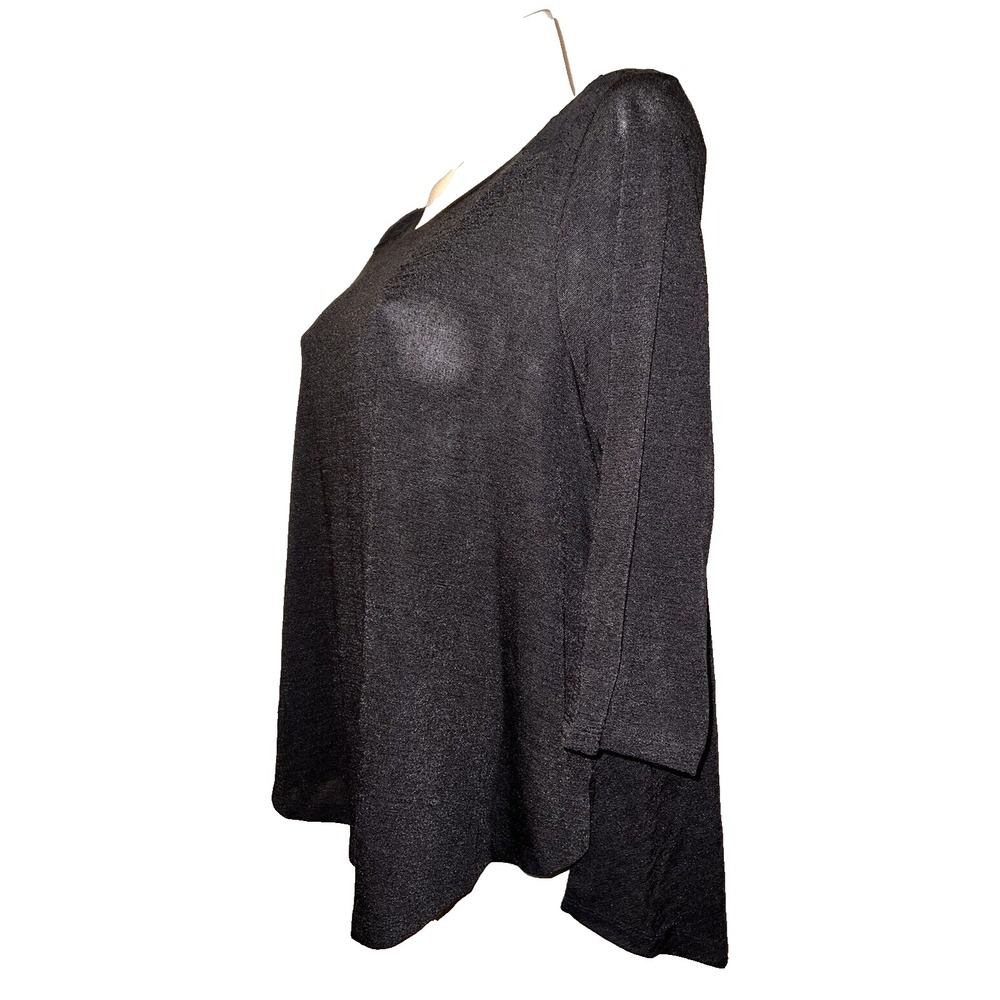 New Style & Co. Black Knit 3/4 Sleeve Top Crochet Lace Back Detail Womens XL NWT - Picture 4 of 10